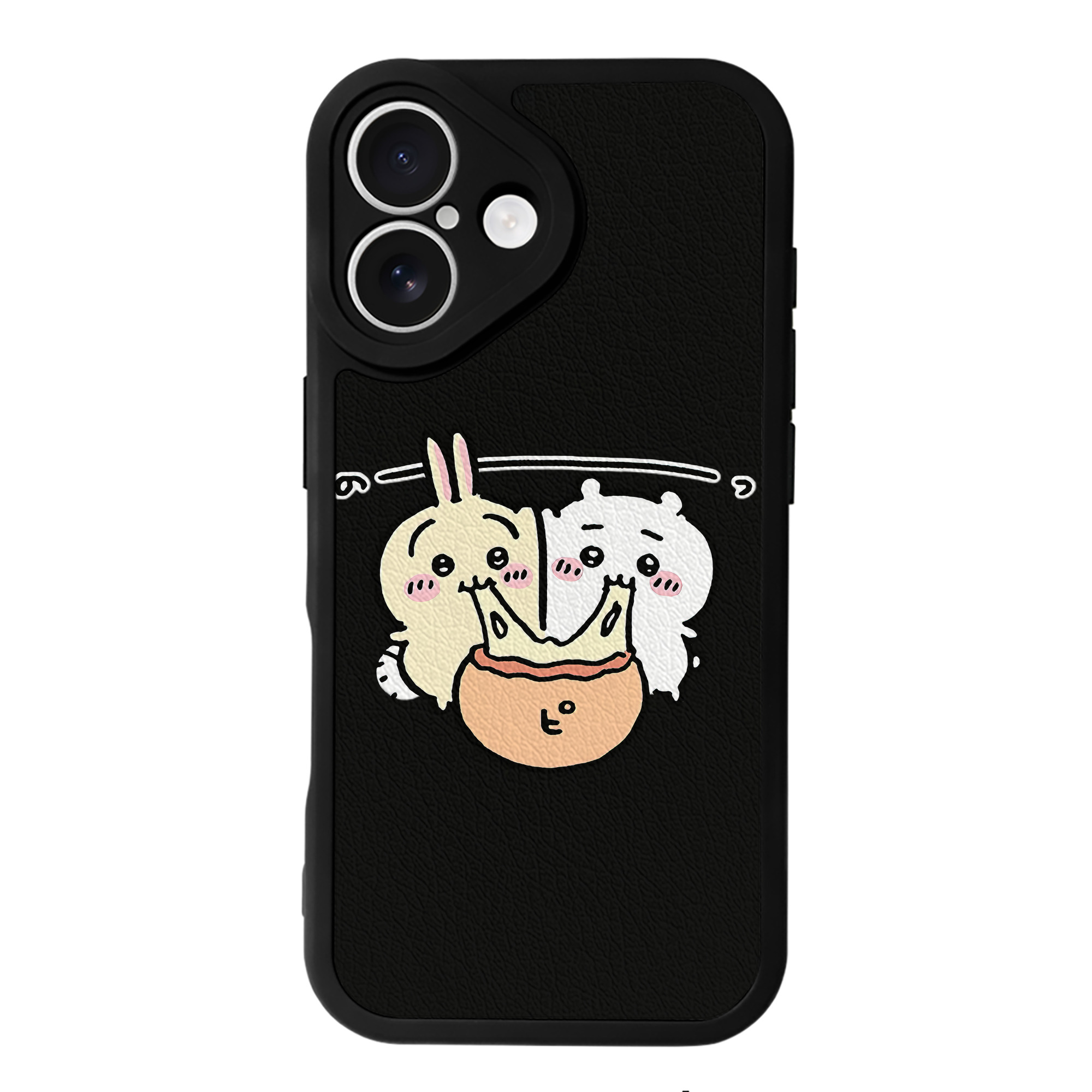 （画像用） ちいかわ うさぎ Chii-kawa usagi 【iPhone 16シリーズ対応】シリコンスマホケース（レザー調） 材質：シリコン